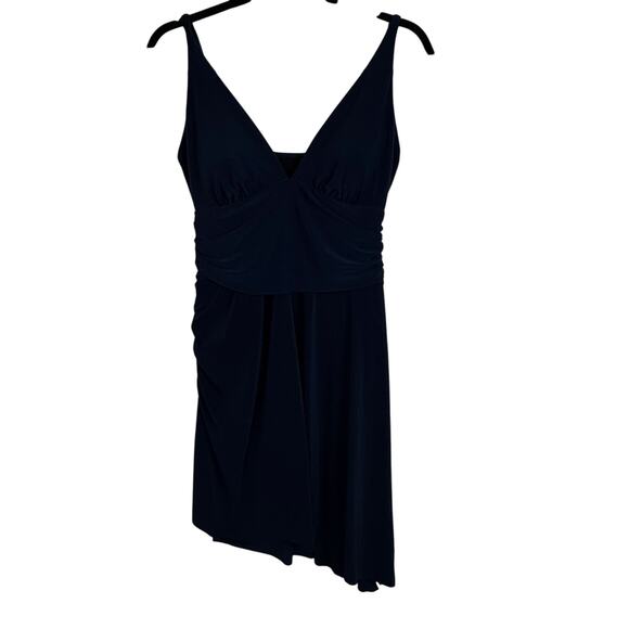 Magicsuit Swim Dress Plunge Navy Blue Size 14 Modest Beachy Resort Nautical - Picture 1 of 7